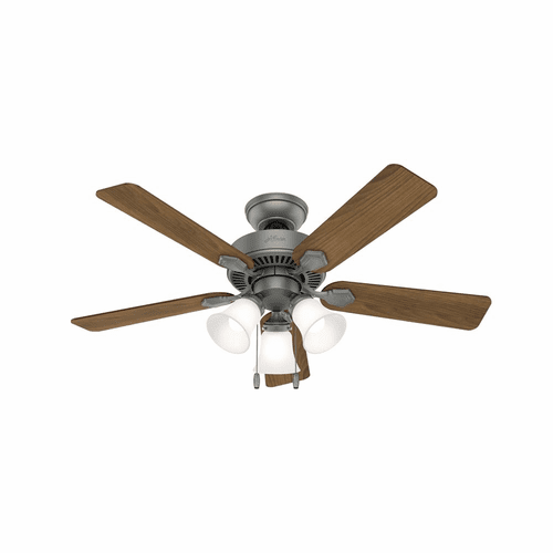 Hunter Swanson 44" Ceiling Fan w/LED Light - Matte Silver - 50882