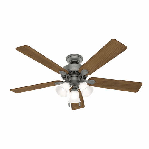 Hunter Swanson 52" Ceiling Fan w/LED Light - Matte Silver - 50894