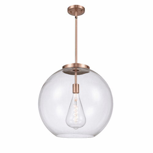 Innovations Athens 1-LT 13.75" Pendant - Antique Copper - 221-1S-AC-G122-18-LED