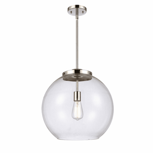 Innovations Athens 1-LT 13.75" Pendant - Polished Nickel - 221-1S-PN-G122-16-LED