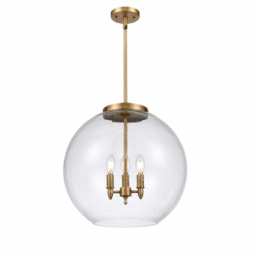 Innovations Athens 3-LT 13.75" Pendant - Brushed Brass - 221-3S-BB-G124-18