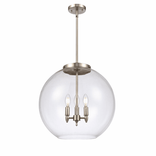 Innovations Athens 3-LT 13.75" Pendant - Brushed Satin Nickel - 221-3S-SN-G122-18
