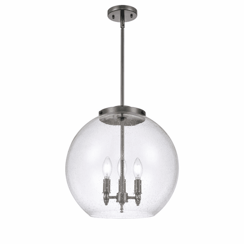 Innovations Athens 3-LT 13.75" Pendant - Matte Black - 221-3S-BK-G124-16
