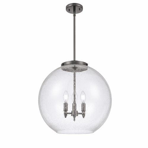 Innovations Athens 3-LT 13.75" Pendant - Matte Black - 221-3S-BK-G124-18
