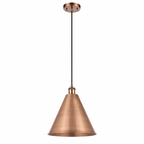 Innovations Ballston Cone 1-LT Mini Pendant - Antique Copper - 516-1P-AC-MBC-16-AC-LED