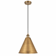 Innovations Ballston Cone 1-LT Mini Pendant - Brushed Brass - 516-1P-BB-MBC-16-BB-LED