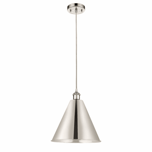 Innovations Ballston Cone 1-LT Mini Pendant - Polished Nickel - 516-1P-PN-MBC-16-PN-LED