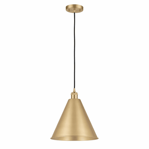 Innovations Ballston Cone 1-LT Mini Pendant - Satin Gold - 516-1P-SG-MBC-16-SG-LED