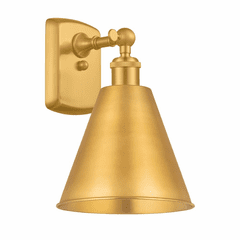 Innovations Ballston Cone 1-LT Sconce - Satin Gold - 516-1W-SG-MBC-8-SG