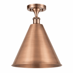 Innovations Ballston Cone 1-LT Semi-Flush Mount - Antique Copper - 516-1C-AC-MBC-16-AC-LED