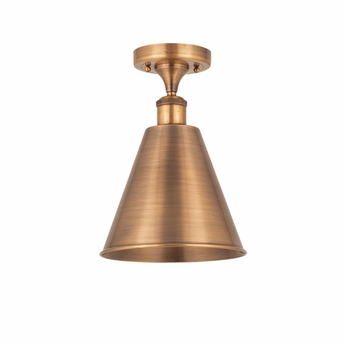 Innovations Ballston Cone 1-LT Semi-Flush Mount - Antique Copper - 516-1C-AC-MBC-8-AC-LED