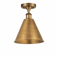 Innovations Ballston Cone 1-LT Semi-Flush Mount - Brushed Brass - 516-1C-BB-MBC-12-BB