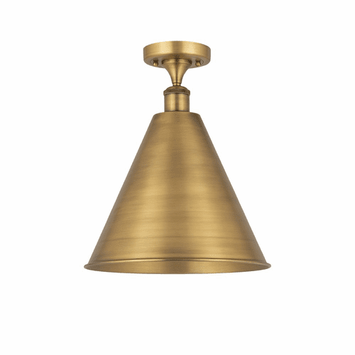 Innovations Ballston Cone 1-LT Semi-Flush Mount - Brushed Brass - 516-1C-BB-MBC-16-BB