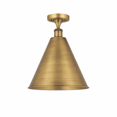 Innovations Ballston Cone 1-LT Semi-Flush Mount - Brushed Brass - 516-1C-BB-MBC-16-BB