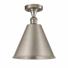 Innovations Ballston Cone 1-LT Semi-Flush Mount - Brushed Satin Nickel - 516-1C-SN-MBC-12-SN