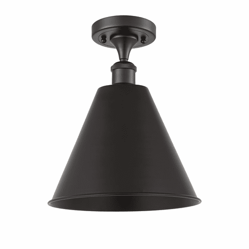 Innovations Ballston Cone 1-LT Semi-Flush Mount - Matte Black - 516-1C-BK-MBC-12-BK