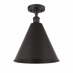 Innovations Ballston Cone 1-LT Semi-Flush Mount - Matte Black - 516-1C-BK-MBC-16-BK