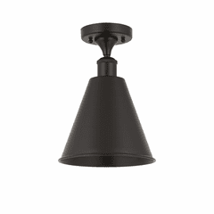 Innovations Ballston Cone 1-LT Semi-Flush Mount - Matte Black - 516-1C-BK-MBC-8-BK