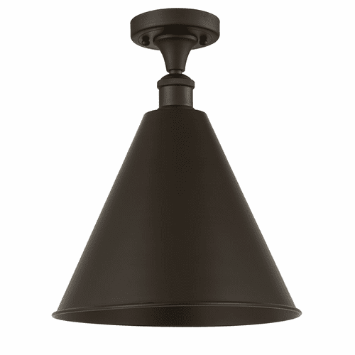 Innovations Ballston Cone 1-LT Semi-Flush Mount - Oil Rubbed Bronze - 516-1C-OB-MBC-16-OB-LED