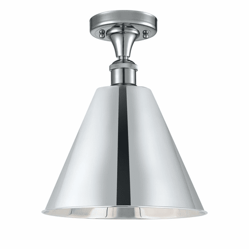 Innovations Ballston Cone 1-LT Semi-Flush Mount - Polished Chrome - 516-1C-PC-MBC-12-PC