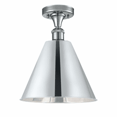 Innovations Ballston Cone 1-LT Semi-Flush Mount - Polished Chrome - 516-1C-PC-MBC-12-PC