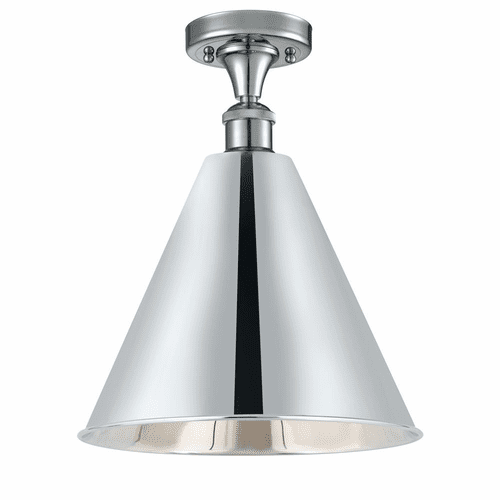 Innovations Ballston Cone 1-LT Semi-Flush Mount - Polished Chrome - 516-1C-PC-MBC-16-PC-LED