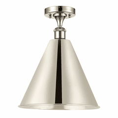 Innovations Ballston Cone 1-LT Semi-Flush Mount - Polished Nickel - 516-1C-PN-MBC-16-PN