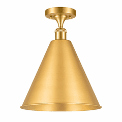 Innovations Ballston Cone 1-LT Semi-Flush Mount - Satin Gold - 516-1C-SG-MBC-16-SG-LED