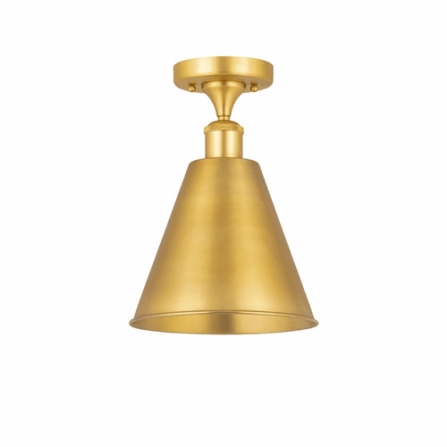 Innovations Ballston Cone 1-LT Semi-Flush Mount - Satin Gold - 516-1C-SG-MBC-8-SG