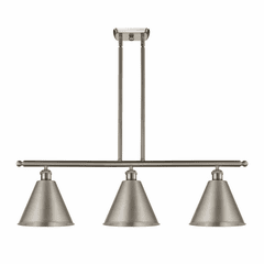 Innovations Ballston Cone 3-LT Island Light - Brushed Satin Nickel - 516-3I-SN-MBC-12-SN