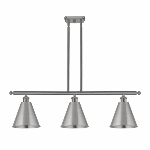 Innovations Ballston Cone 3-LT Island Light - Brushed Satin Nickel - 516-3I-SN-MBC-8-SN