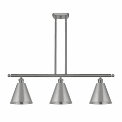 Innovations Ballston Cone 3-LT Island Light - Brushed Satin Nickel - 516-3I-SN-MBC-8-SN-LED