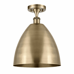 Innovations Ballston Dome 1-LT Semi-Flush Mount - Antique Brass - 516-1C-AB-MBD-12-AB-LED
