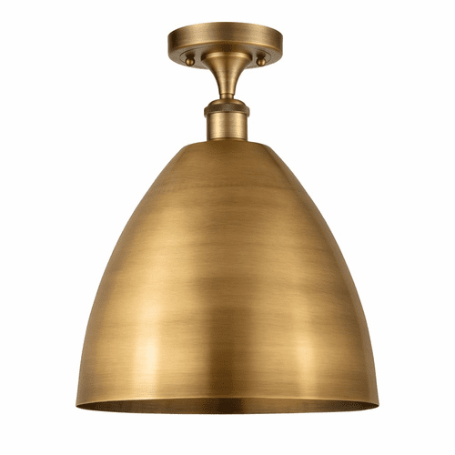 Innovations Ballston Dome 1-LT Semi-Flush Mount - Brushed Brass - 516-1C-BB-MBD-12-BB-LED