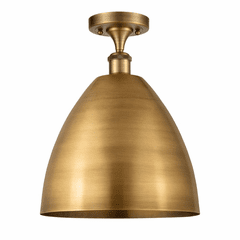 Innovations Ballston Dome 1-LT Semi-Flush Mount - Brushed Brass - 516-1C-BB-MBD-12-BB-LED