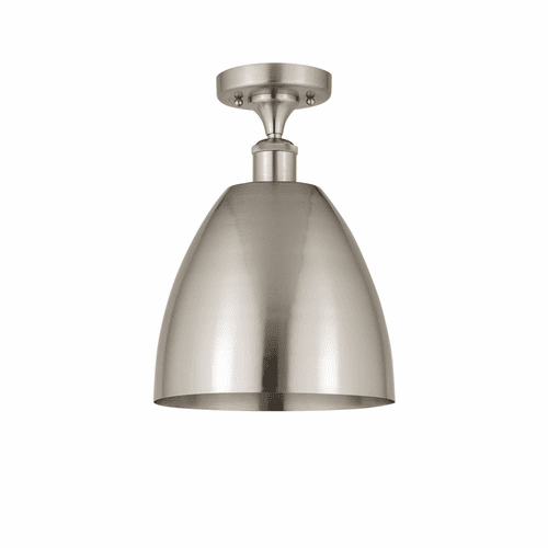 Innovations Ballston Dome 1-LT Semi-Flush Mount - Brushed Satin Nickel - 516-1C-SN-MBD-9-SN-LED