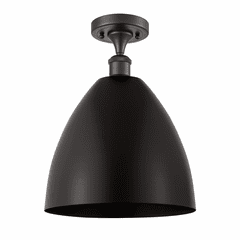 Innovations Ballston Dome 1-LT Semi-Flush Mount - Matte Black - 516-1C-BK-MBD-12-BK
