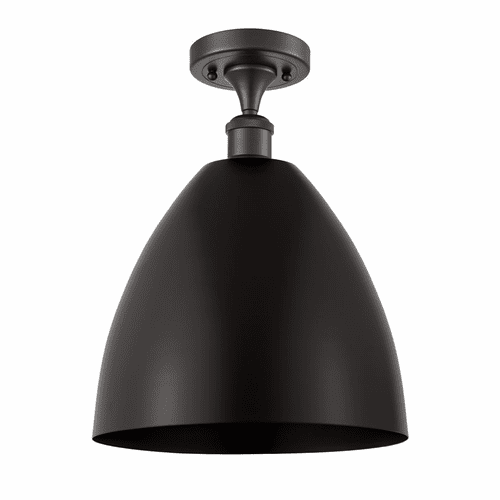 Innovations Ballston Dome 1-LT Semi-Flush Mount - Matte Black - 516-1C-BK-MBD-12-BK-LED