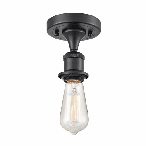 Innovations Bare Bulb 1-LT Semi-Flush Mount - Matte Black - 516-1C-BK