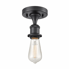 Innovations Bare Bulb 1-LT Semi-Flush Mount - Matte Black - 516-1C-BK