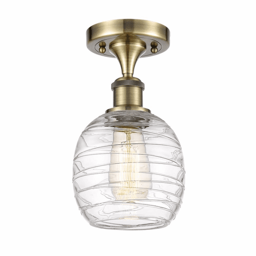 Innovations Belfast 1-LT Semi-Flush Mount - Antique Brass - 516-1C-AB-G1013