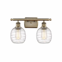 Innovations Belfast 2-LT Bath Vanity Light - Antique Brass - 516-2W-AB-G1013 Innovations Belfast 2-LT Bath Vanity Light - Antique Brass - 516-2W-AB-G1013