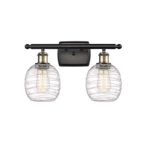 Innovations Belfast 2-LT Bath Vanity Light - Black Brass - 516-2W-BAB-G1013