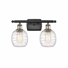 Innovations Belfast 2-LT Bath Vanity Light - Black Brass - 516-2W-BAB-G1013
