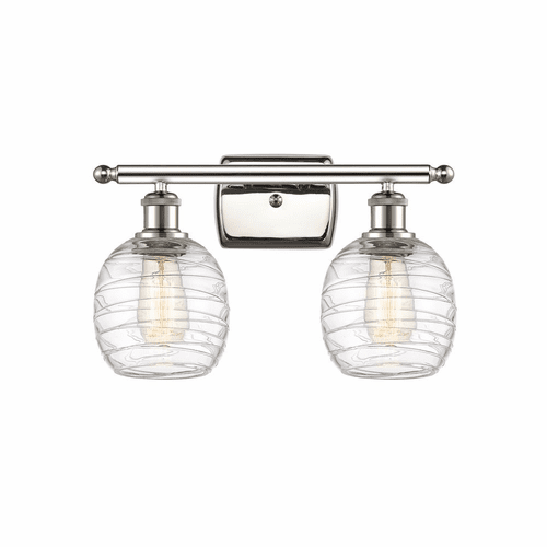 Innovations Belfast 2-LT Bath Vanity Light - Polished Nickel - 516-2W-PN-G1013