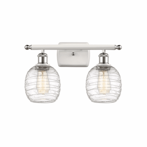 Innovations Belfast 2-LT Bath Vanity Light - White and Chrome - 516-2W-WPC-G1013