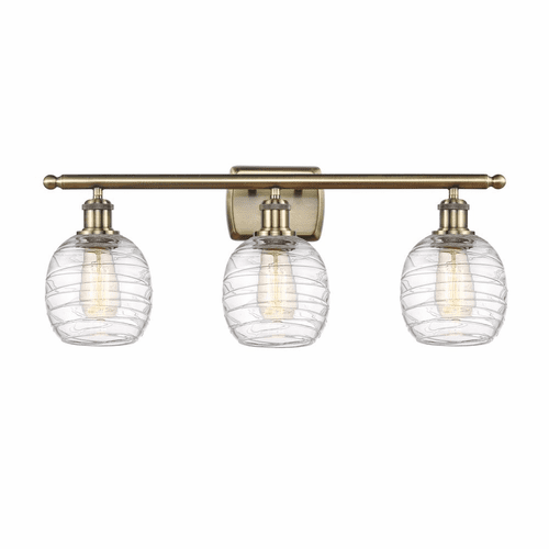 Innovations Belfast 3-LT Bath Vanity Light - Antique Brass - 516-3W-AB-G1013