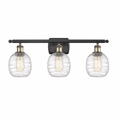Innovations Belfast 3-LT Bath Vanity Light - Black Brass - 516-3W-BAB-G1013