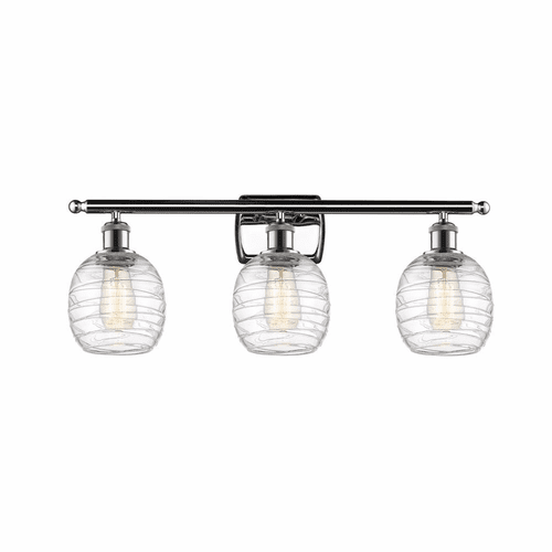 Innovations Belfast 3-LT Bath Vanity Light - Polished Chrome - 516-3W-PC-G1013