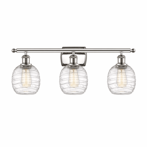 Innovations Belfast 3-LT Bath Vanity Light - Polished Nickel - 516-3W-PN-G1013